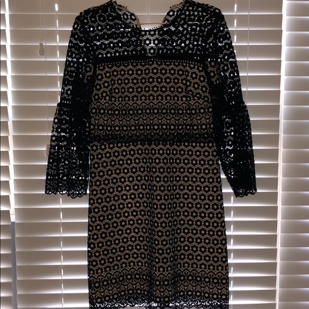 J Crew Black eyelet dress
